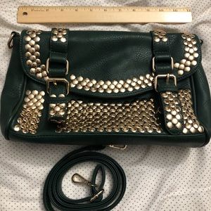 Green studded crossbody